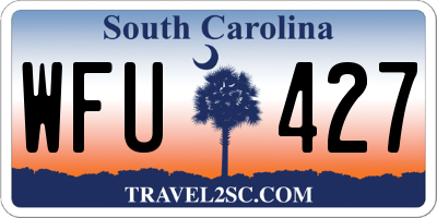 SC license plate WFU427