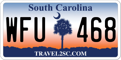 SC license plate WFU468