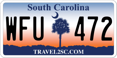 SC license plate WFU472