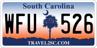 SC license plate WFU526