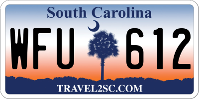 SC license plate WFU612
