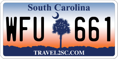 SC license plate WFU661