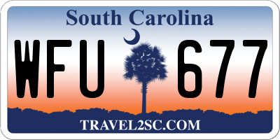 SC license plate WFU677