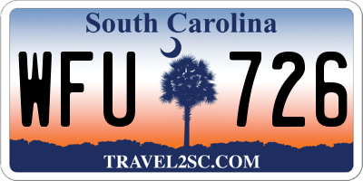 SC license plate WFU726