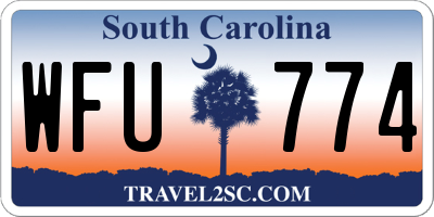 SC license plate WFU774