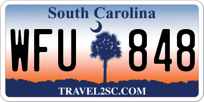 SC license plate WFU848