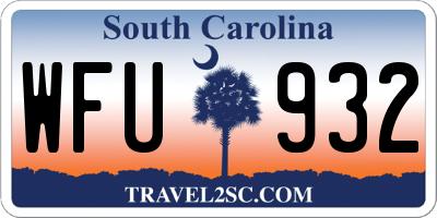SC license plate WFU932