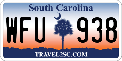 SC license plate WFU938