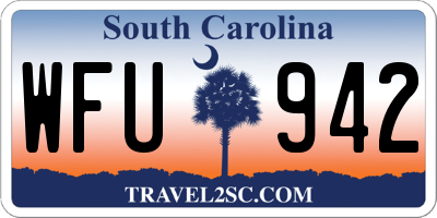 SC license plate WFU942