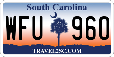 SC license plate WFU960