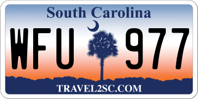 SC license plate WFU977