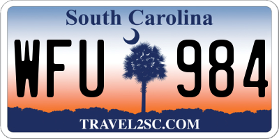 SC license plate WFU984