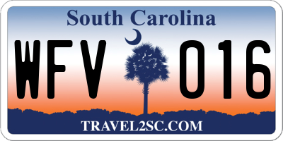 SC license plate WFV016