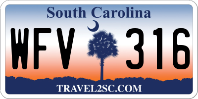 SC license plate WFV316