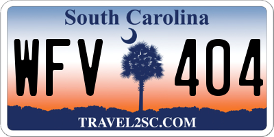 SC license plate WFV404