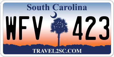 SC license plate WFV423