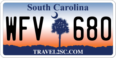 SC license plate WFV680