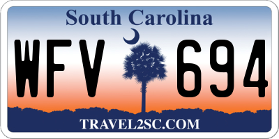 SC license plate WFV694