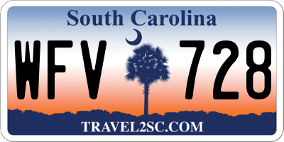 SC license plate WFV728