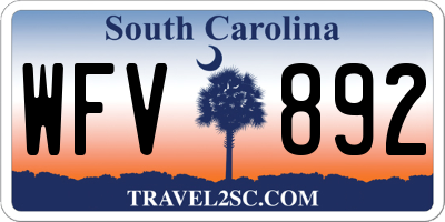 SC license plate WFV892