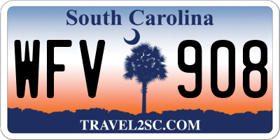 SC license plate WFV908