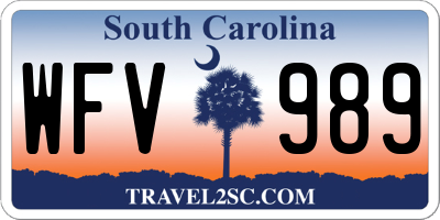 SC license plate WFV989