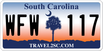 SC license plate WFW117