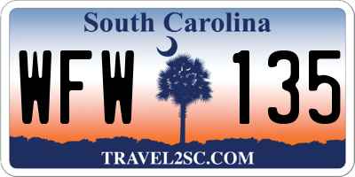 SC license plate WFW135