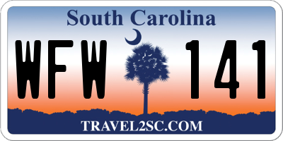 SC license plate WFW141