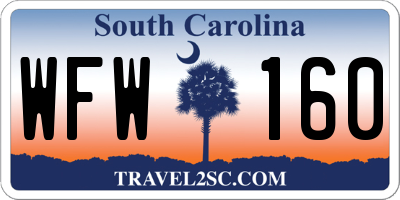 SC license plate WFW160
