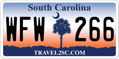 SC license plate WFW266