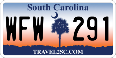 SC license plate WFW291