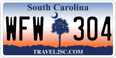 SC license plate WFW304