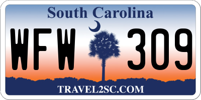 SC license plate WFW309
