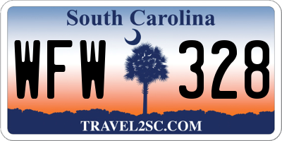 SC license plate WFW328