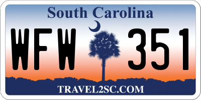 SC license plate WFW351