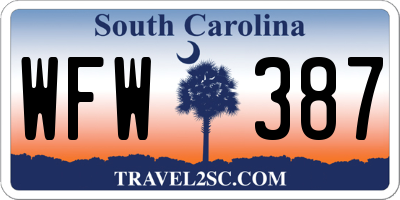 SC license plate WFW387