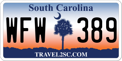 SC license plate WFW389