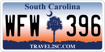 SC license plate WFW396