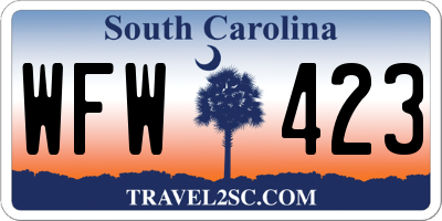 SC license plate WFW423