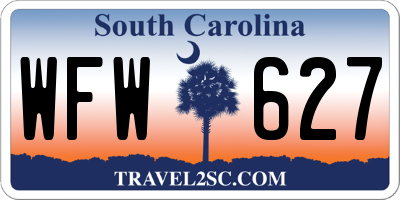 SC license plate WFW627