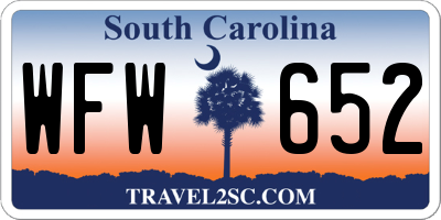 SC license plate WFW652