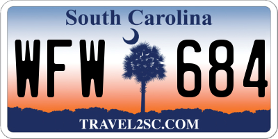 SC license plate WFW684