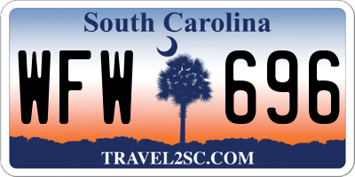 SC license plate WFW696