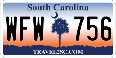 SC license plate WFW756