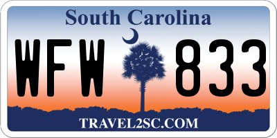 SC license plate WFW833