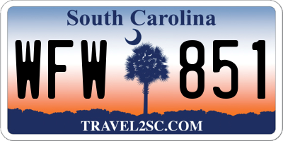 SC license plate WFW851