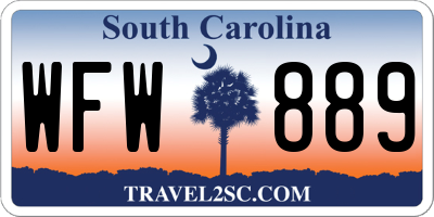 SC license plate WFW889