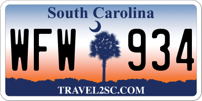 SC license plate WFW934