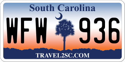 SC license plate WFW936